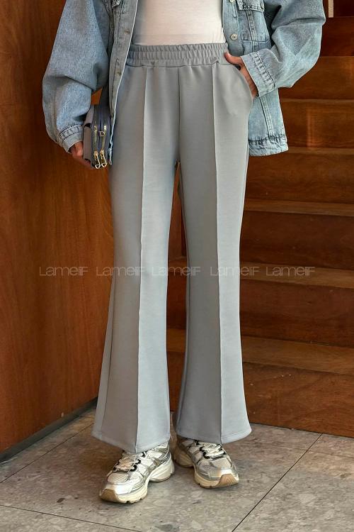 Lamelif Çımalı Scuba Pantolon Gri