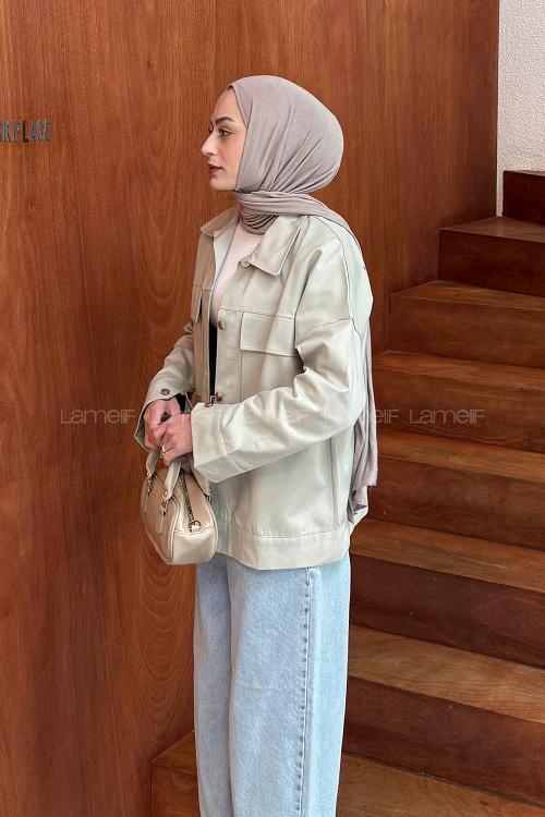 Lamelif Kapak Cepli Gömlek Su Yeşili