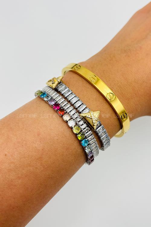 Gold Belted Gold Straight Wristband