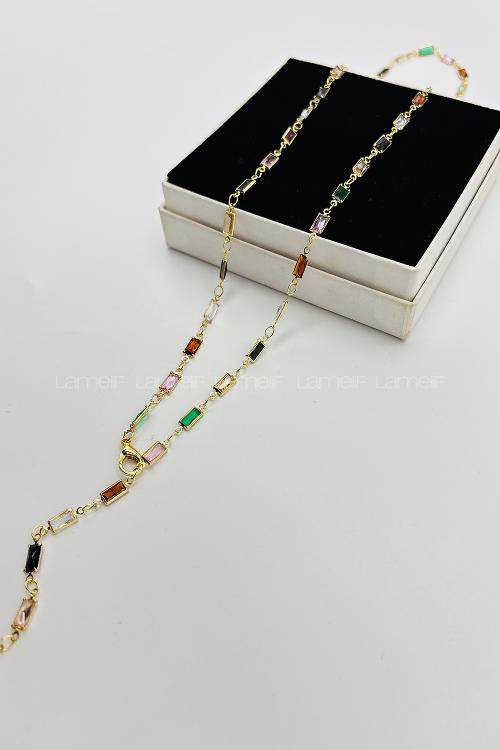 Gold Silver Ovoid Necklace