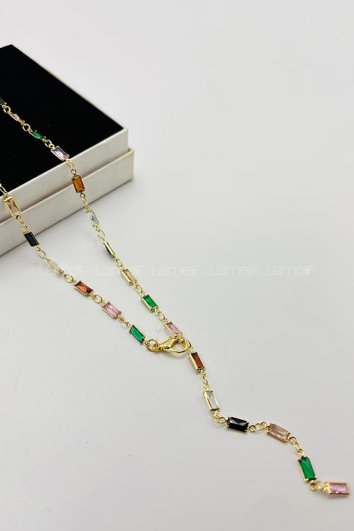 Gold Silver Ovoid Necklace