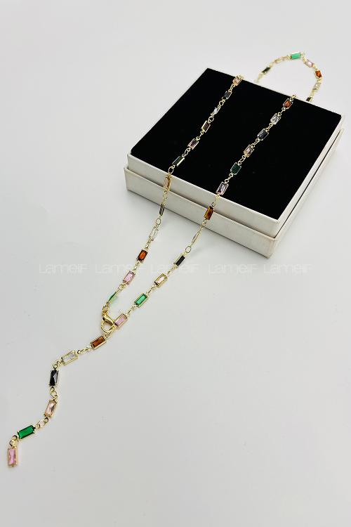 Gold Silver Ovoid Necklace