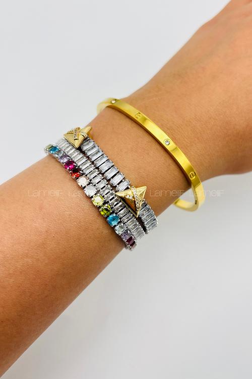 Gold-2 Belted Gold Straight Wristband