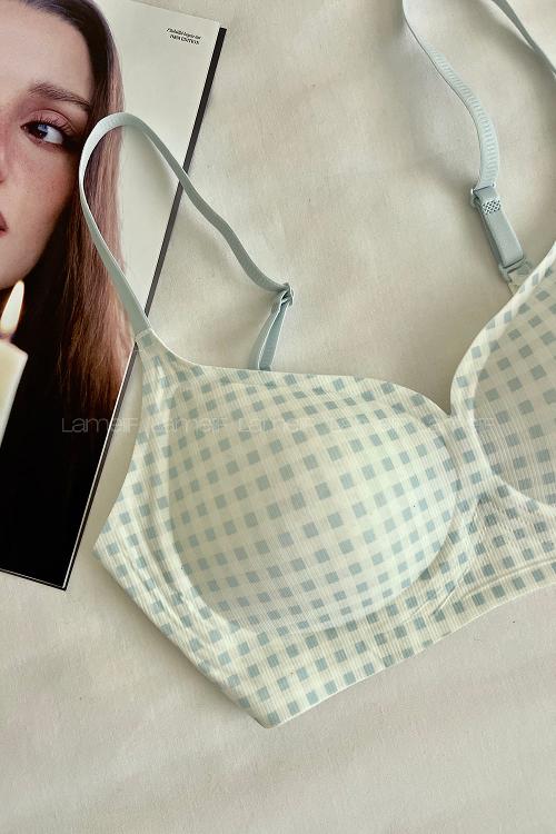 Lamelif İhracat Kare Desen Hafif Destekli Sütyen