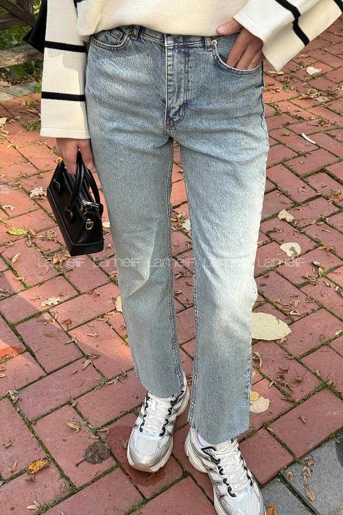 Blue-4 Denim Normal Waist Denim Pants