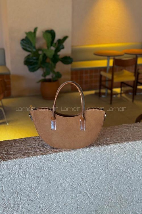 Lamelif Fora Süet Model Kadın Çapraz Çantası