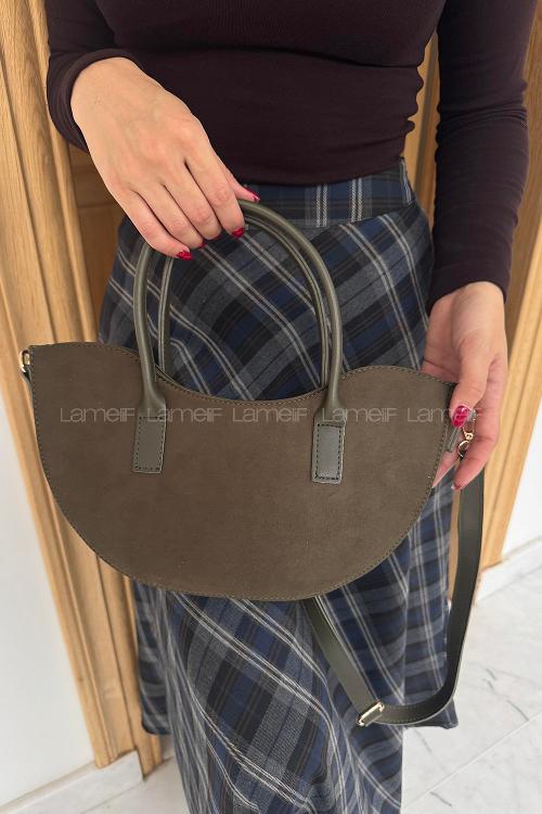 Lamelif Fora Süet Model Kadın Çapraz Çantası