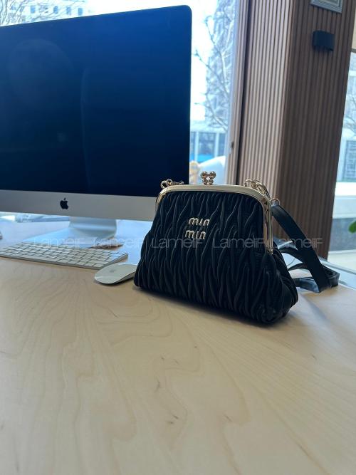 Black Belted With Suspenders Skin Hand Bag Arm Bag Bag