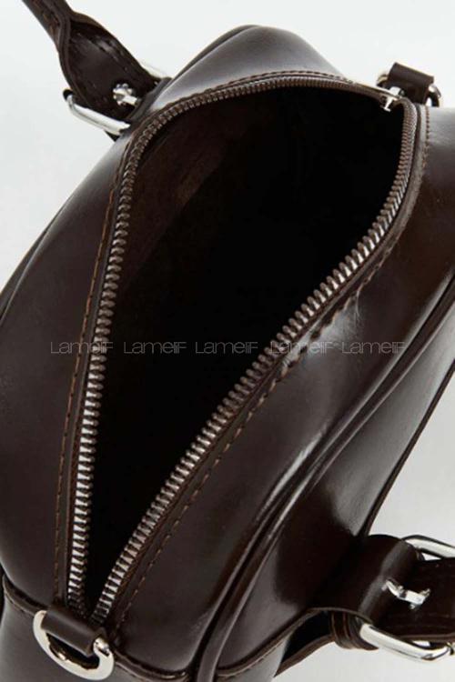 Lamelif Montanna Gümüş Detaylı Kadın El Ve Omuz Çantası Acı Kahve