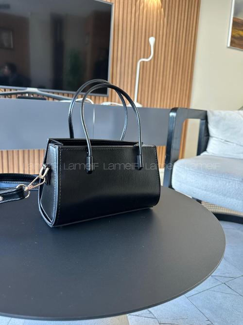 Black Belted Skin Hand Bag Arm Bag Bag