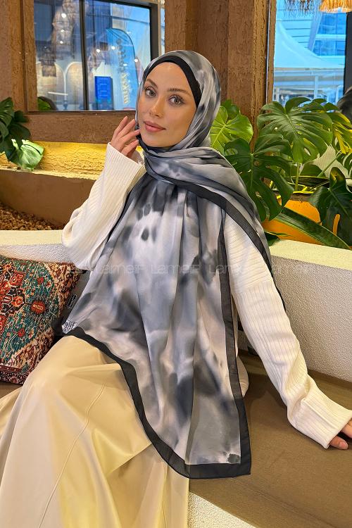 Lamelif Batik Desen Soft Şal Siyah