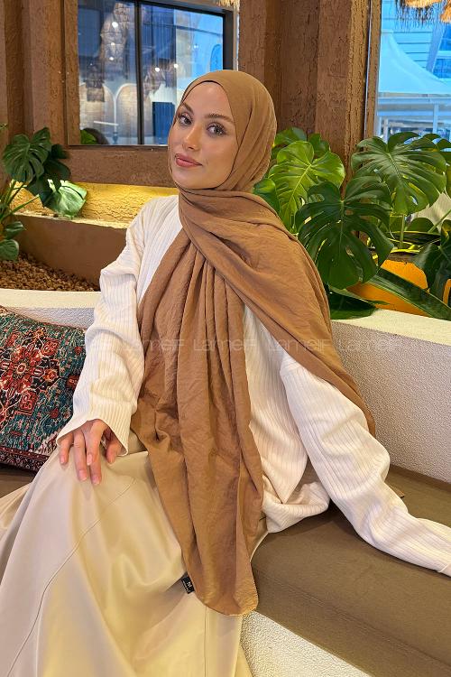 Lamelif Comfort Pamuk Şal Camel