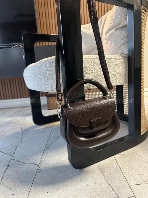 Brown Belted Skin Hand Bag Arm Bag Bag