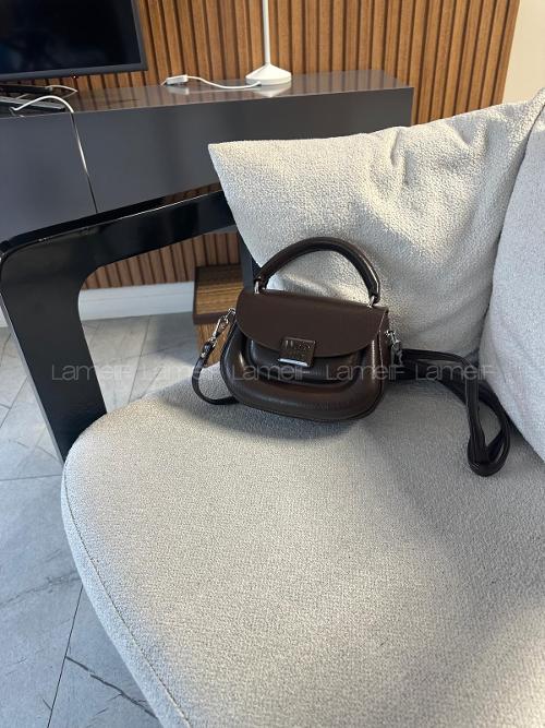 Brown Belted Skin Hand Bag Arm Bag Bag