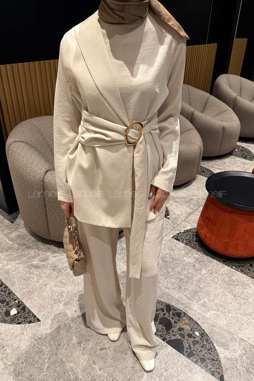 Lamelif Toka Detaylı Takım Taş Rengi