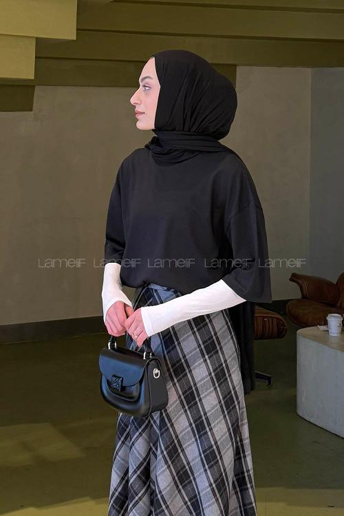 Lamelif Basic Kısa Kol T-shirt Siyah