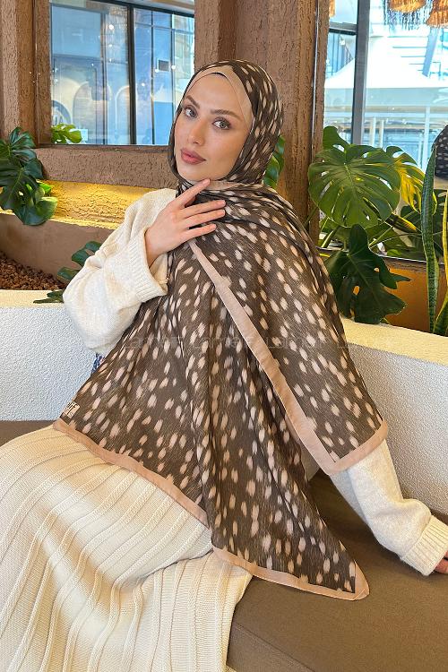 Lamelif Ceylan Desen Soft Şal Camel