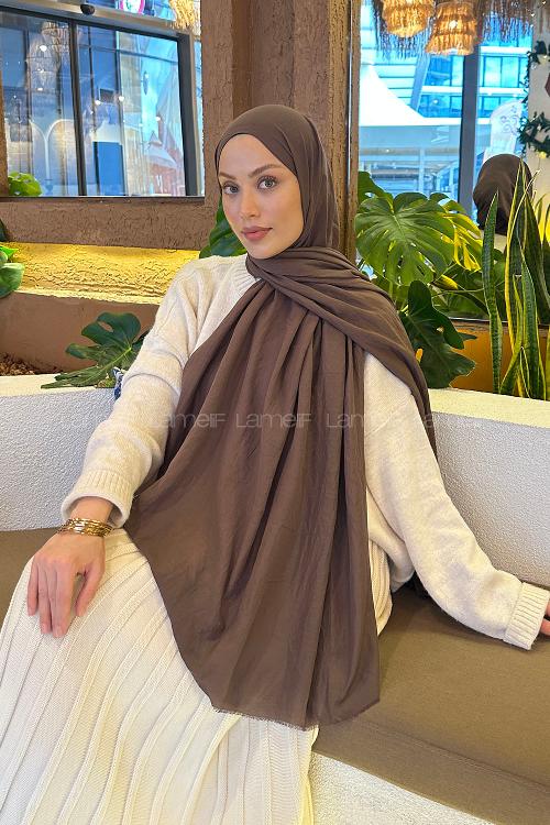 Brown Cotton Fabric Straight Shawl