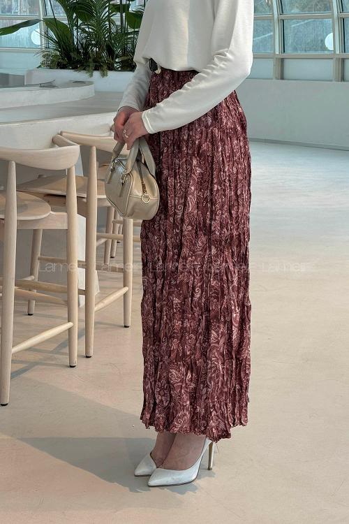 Lamelif Dijital Kraş Etek Gül Kurusu