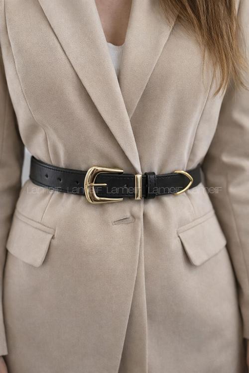 Lamelif Noir Silver Zarefet Bayan Kemer Gold