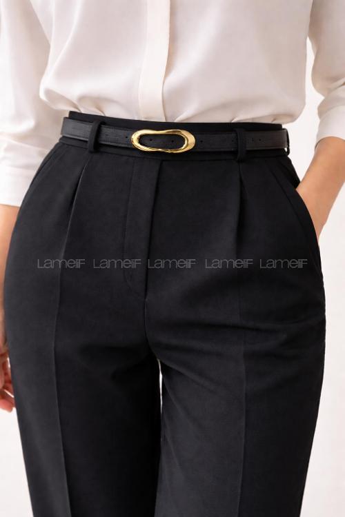 Lamelif Kadın Tasarım Gold Tokalı Kemer