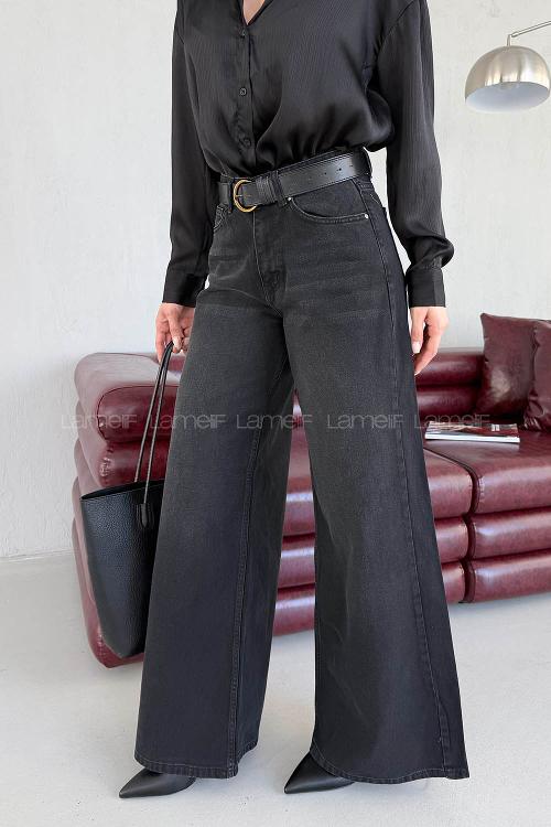 Smoked Denim High Waist Comfortable Pants