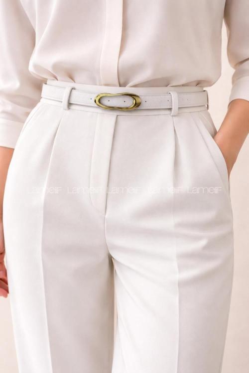 Lamelif Kadın Tasarım Gümüş Tokalı Kemer