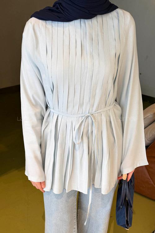 Baby Blue Crew Neck Modal Tunic