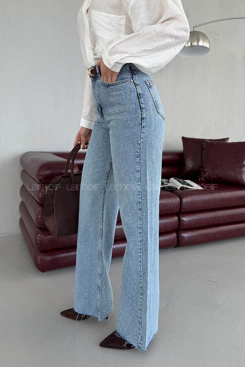 Light Blue Denim High Waist Denim Pants