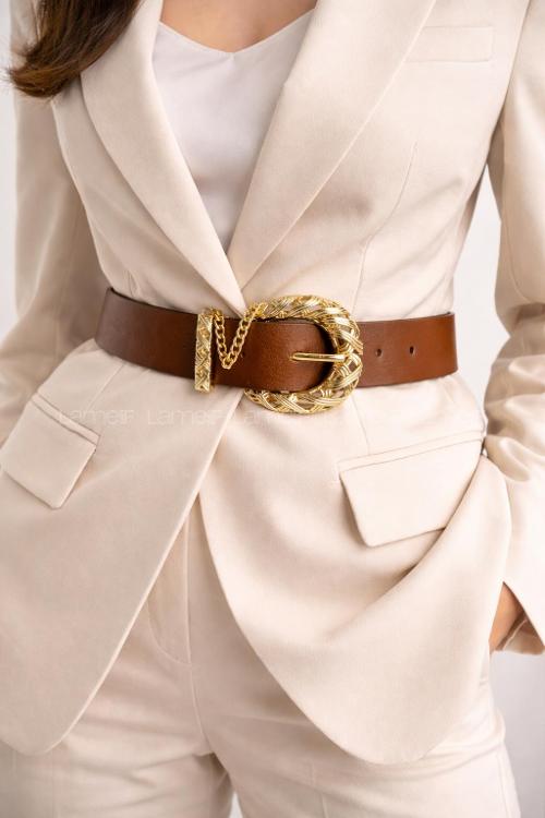 Lamelif Kadın Aurelia Gold Tokalı Kemer