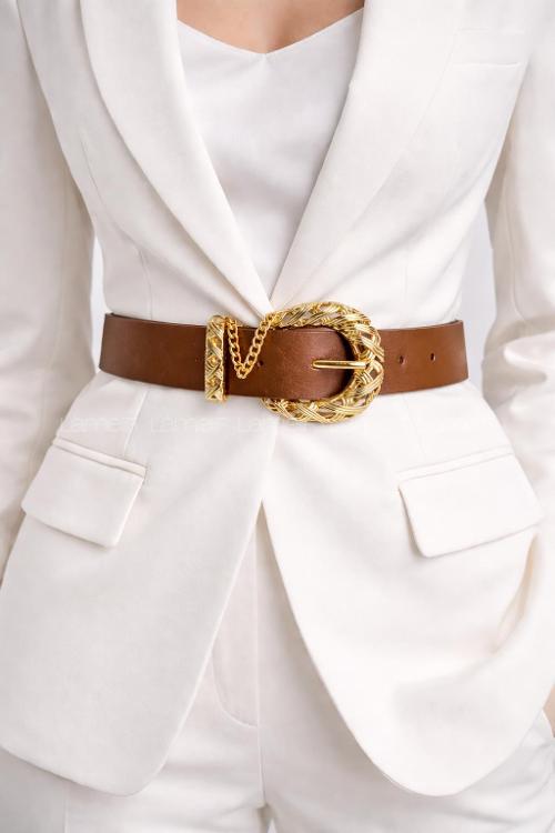 Lamelif Kadın Aurelia Gold Tokalı Kemer