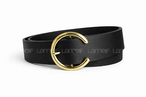 Black Buckle Skin Belt