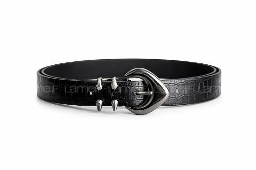 Black Buckle Skin Belt