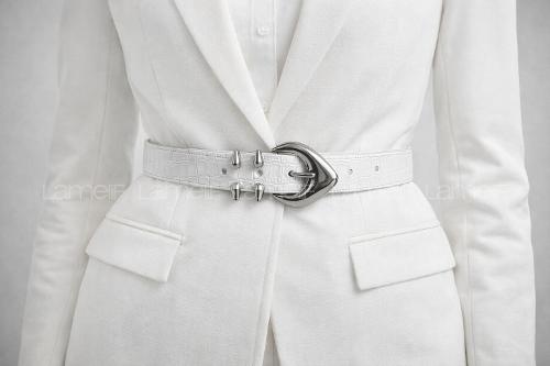 Lamelif Kadın Noir Edge Kemer Çeket Gömlek Pantolon