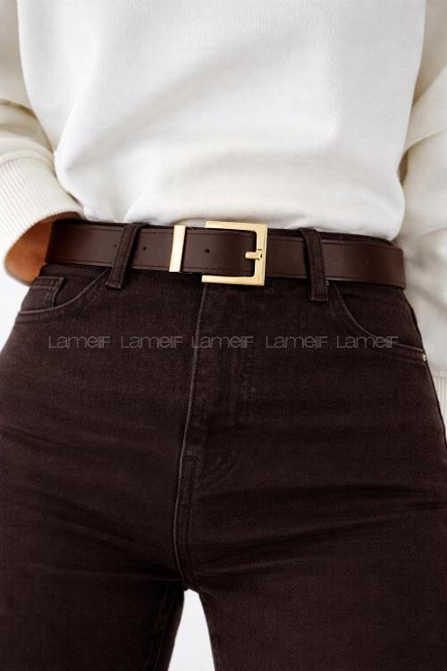 Lamelif Kare Gold  Tokalı Kadın Kemeri