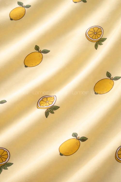 Lamelif Kadın Milan Kumaş  Lemonn Desenli Pijama Takımı