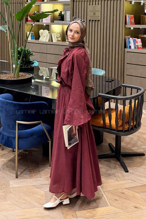 Lamelif Vual Takım Bordo