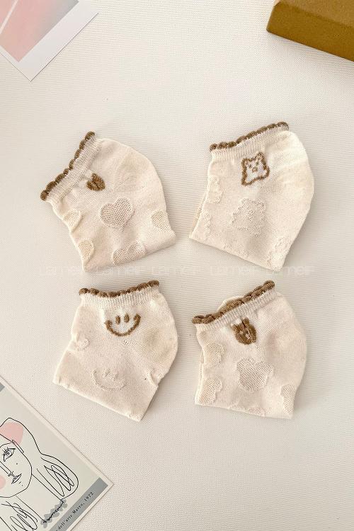 Lamelif 4lü Babet Kabartmalı Çorap