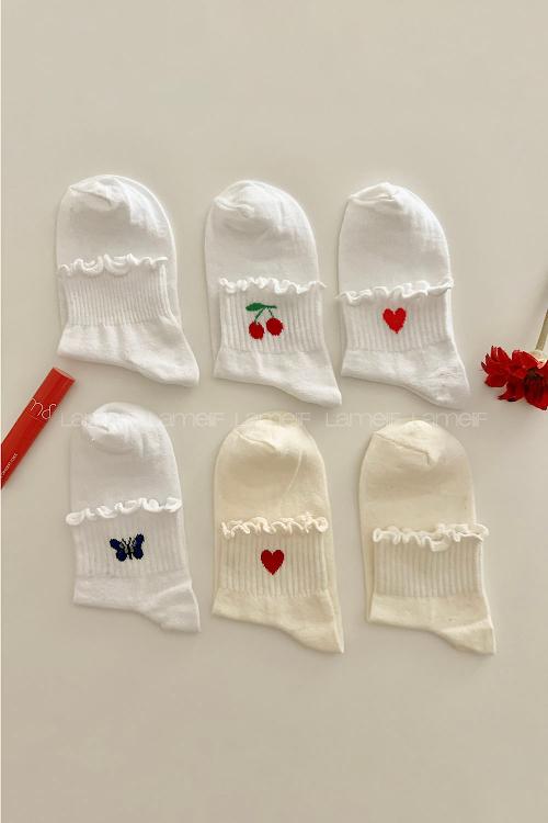 Lamelif 6lı Fırfırlı Çorap