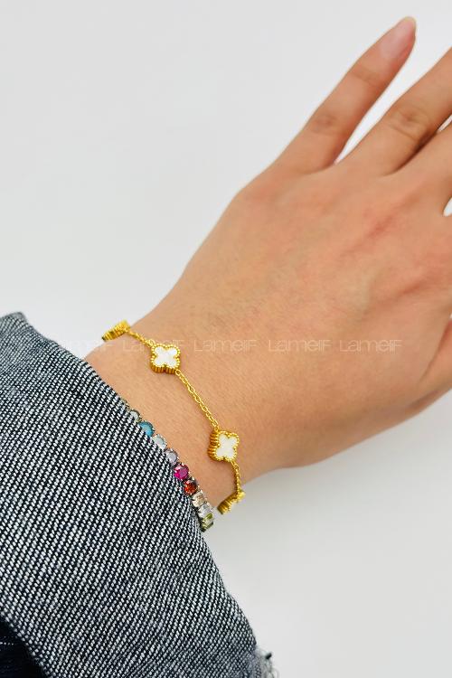 Gold Buckle Gold Straight Wristband