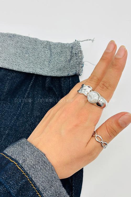 Lamelif Gümüş 3lü Bombe Yüzük Seti