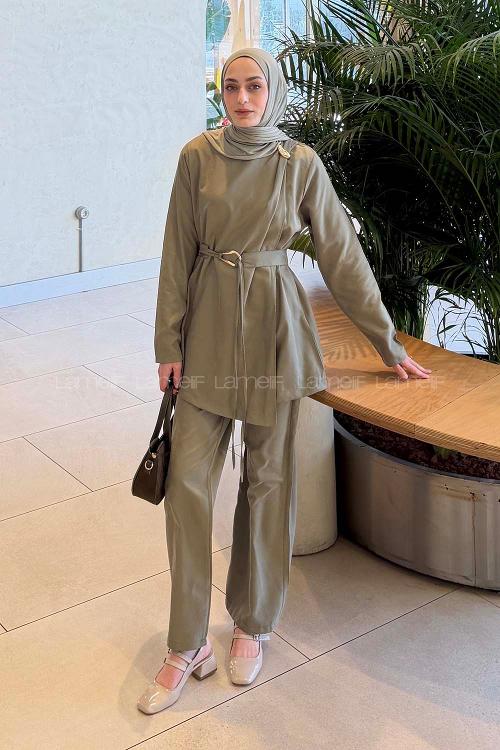 Lamelif Tensel Toka Detaylı Takım Haki