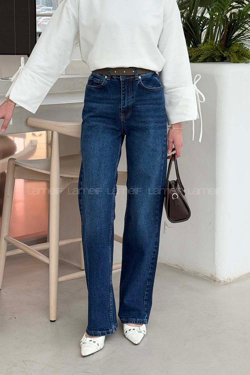 Denim Blue Denim High Waist Denim Pants