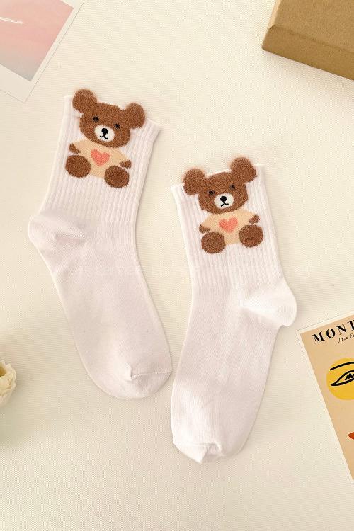 Lamelif Kulak Detay Tüylü Ayı Çorap