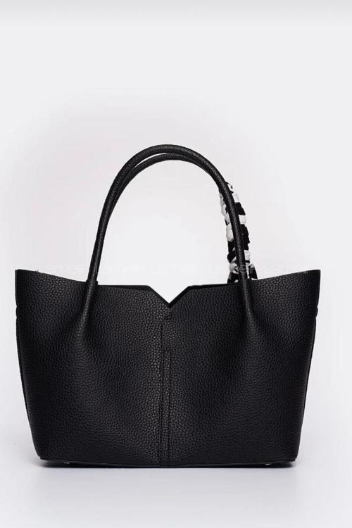 Lamelif Fular Detaylı El Ve Omuz Çantası Kadın Siyah