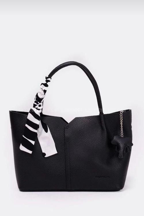 Lamelif Fular Detaylı El Ve Omuz Çantası Kadın Siyah