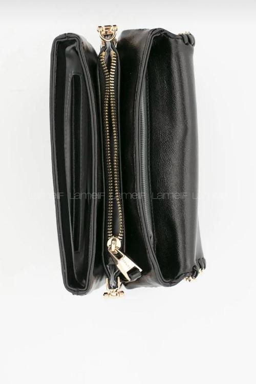 Lamelif Walentıa Gold Detaylı Kadın Çapraz Çanta Siyah