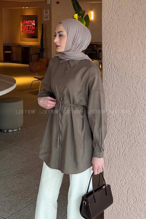 Soft Brown Shirt Collar Long Arm Cupra Unprinted Shirt