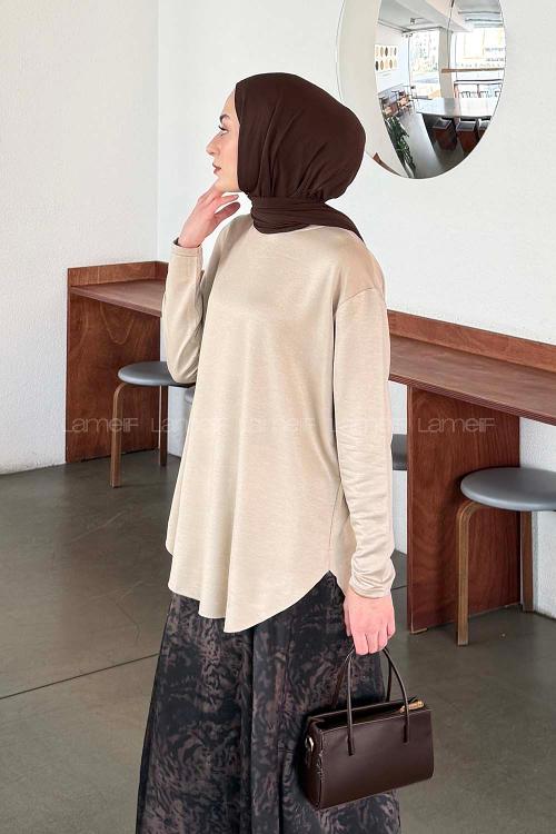 Lamelif Basic Sweat Bej