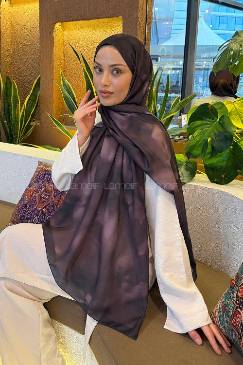 Plum Cotton Striped Shawl
